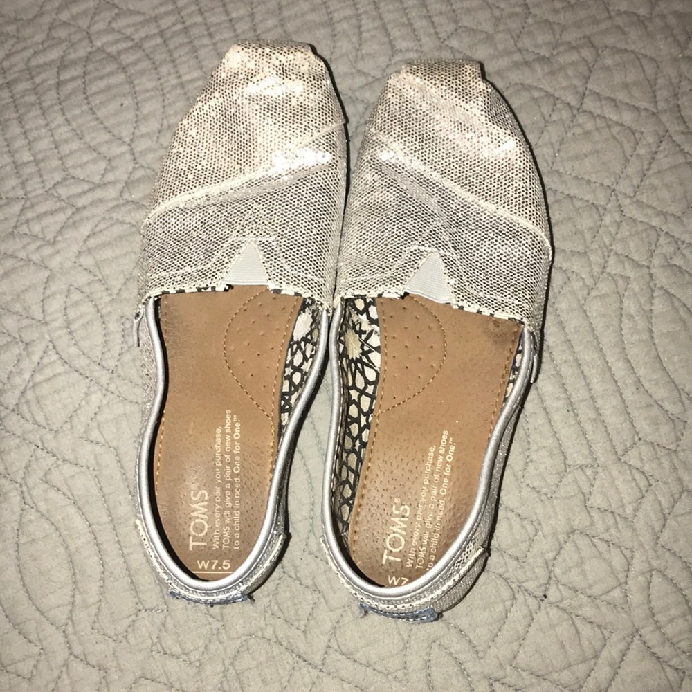 Silver sequin Toms